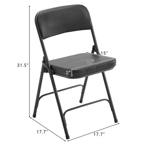 Comfort & Style: 2-Pack Metal Folding Chairs for All Occasions - Black