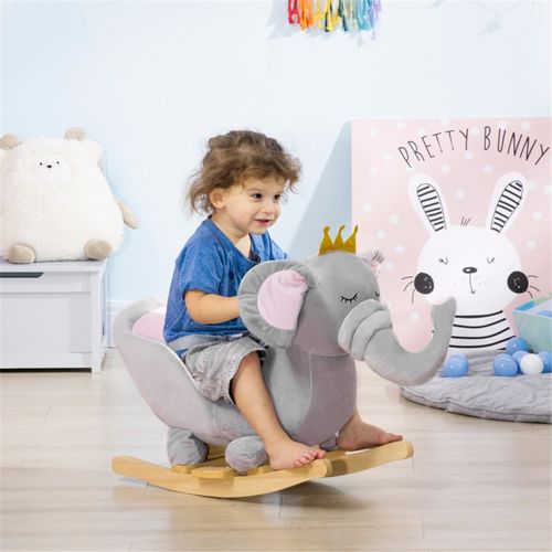 Silver Grey Baby Rocking Horse - Safe, Fun, and Cozy for 1.5-3 Year Olds!