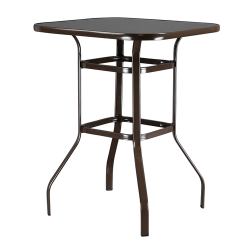 Elegant Wrought Iron & Glass High Bar Table for Patio and Dining Spaces