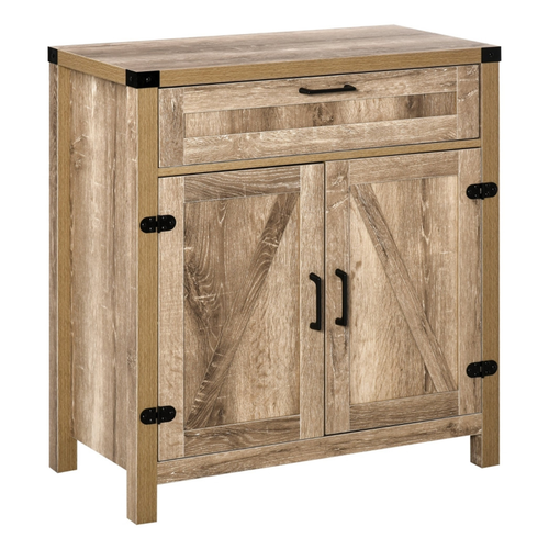 Rustic Oak Kitchen Sideboard & Coffee Bar Cabinet with Ample Storage