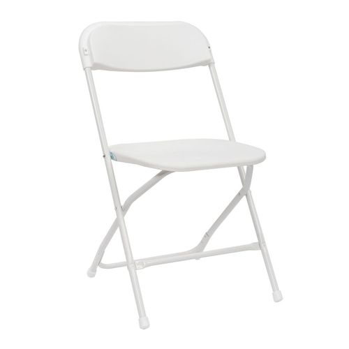 Set of 4 Sturdy White Folding Chairs - Perfect for Events & Easy Storage!