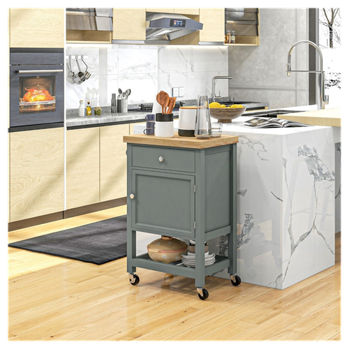 Flexible Kitchen Cart with Storage - Stylish Island & Rolling Convenience!