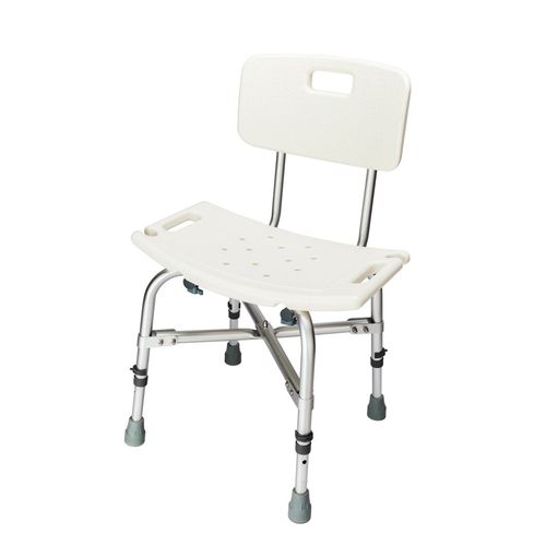 Heavy Duty Aluminium Alloy Bath Chair with Backrest - Adjustable & Safe