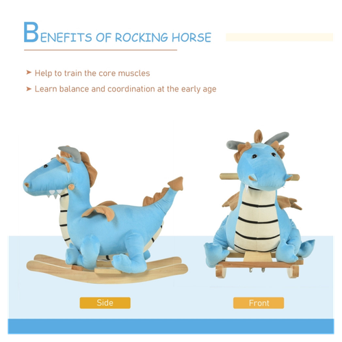 Rocking Dino Adventure: Plush Horse for Toddlers 18-36 Months