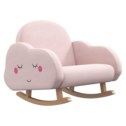 Whimsical Pink Kids Rocker Armchair - Cozy Velvet Fun for Little Ones!