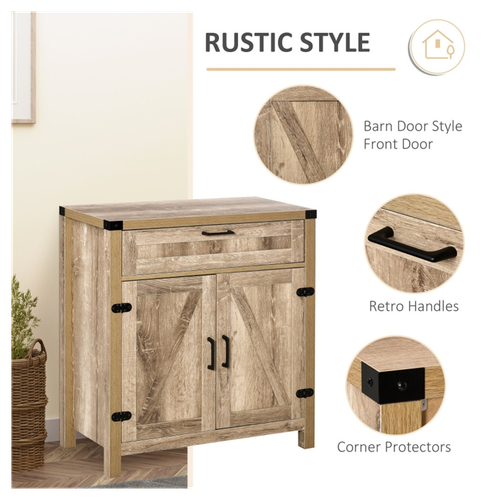 Rustic Oak Kitchen Sideboard & Coffee Bar Cabinet with Ample Storage