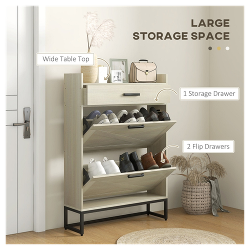 Stylish Compact Shoe Storage Cabinet - Organize Up to 12 Pairs Effortlessly!