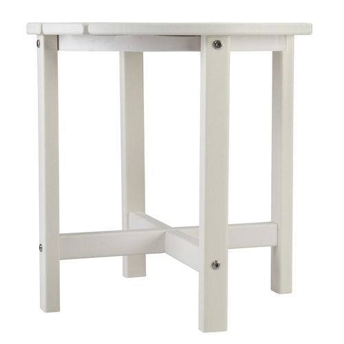 Elegant White HDPE Round Side Table - Versatile 46cm Decor Piece