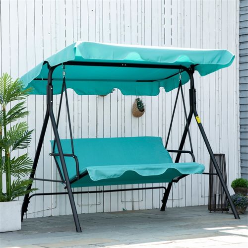 Elegant 3-Seat Patio Swing Chair with Adjustable Canopy for Outdoor Serenity