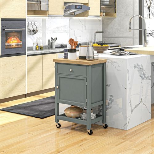 Flexible Kitchen Cart with Storage - Stylish Island & Rolling Convenience!