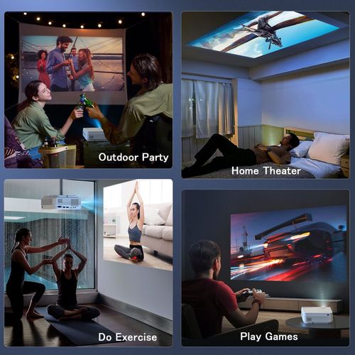 FUDONI 1080P Portable Projector: WiFi, Bluetooth, 300