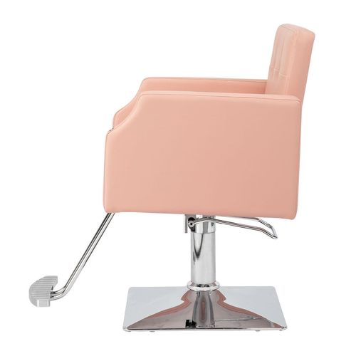 Elegant Pink Barber Chair with Rivets - Sturdy, Comfortable & Stylish Design