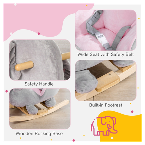 Silver Grey Baby Rocking Horse - Safe, Fun, and Cozy for 1.5-3 Year Olds!