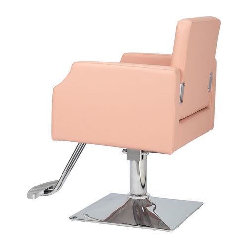 Elegant Pink Barber Chair with Rivets - Sturdy, Comfortable & Stylish Design