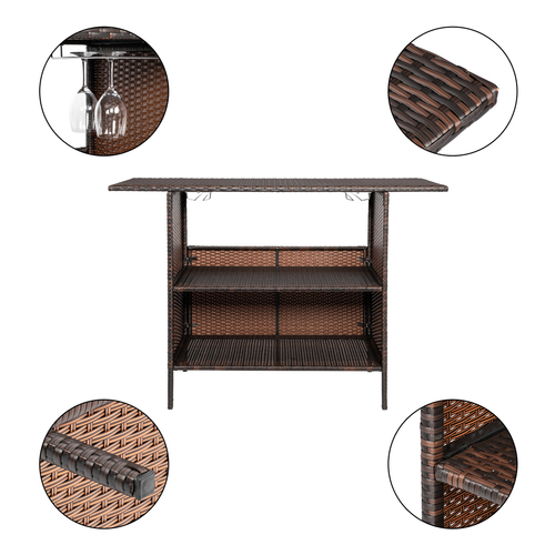 Elegant Brown Gradient Modern Bar Table - Perfect for Home & Business Spaces!