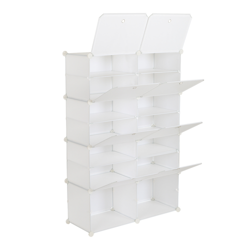 Versatile 7-Tier 28 Pair Shoe Rack & Storage Cube Organizer for Home & Office