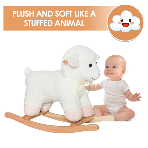 Delightful White Baby Rocking Horse – Plush Comfort Meets Classic Fun!