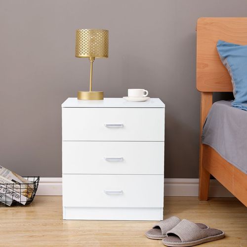 Elegant White 3-Drawer Dresser – Perfect for Bedroom & Living Room Storage