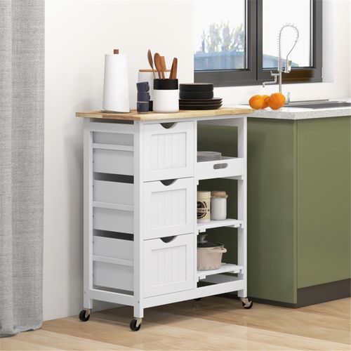 Versatile Kitchen Sideboard: Storage Cabinet & Coffee Bar with Wheels