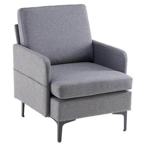 Chic Dark Grey Lounge Chair: Comfy Accent Sofa for Small Spaces & Style