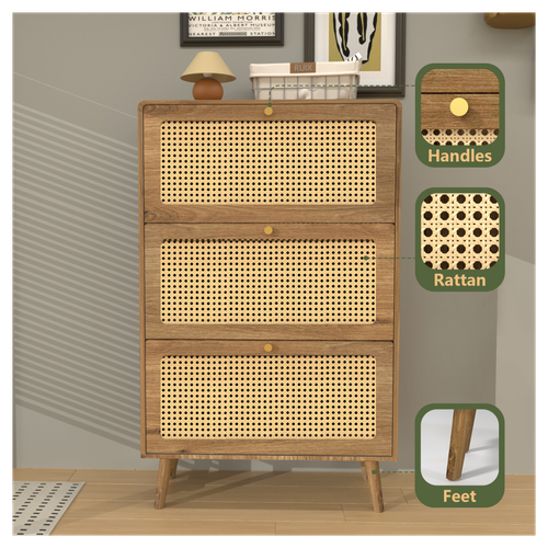 Stylish Rattan Shoe Storage Cabinet – Organize with Elegance & Functionality!