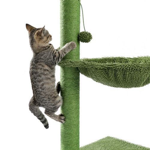 Interactive Cactus Cat Tree: Cozy Hammock & Fun Scratching Post Combo