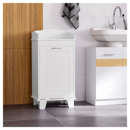 Versatile White Home Organizer: Stylish Bathroom Storage & Laundry Hamper