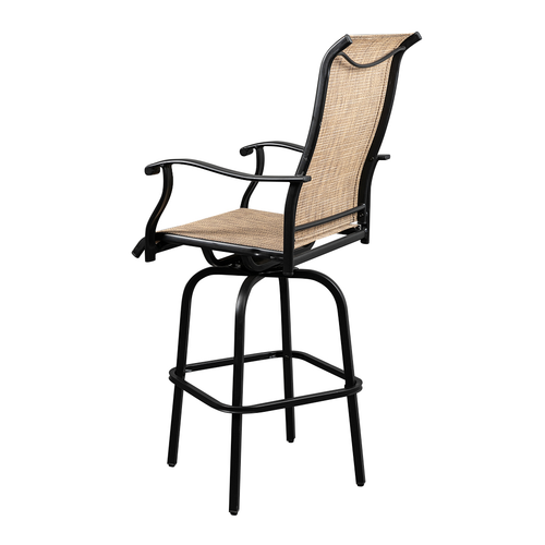 Elegant 2-Pack Wrought Iron 360° Swivel Bar Stools for Patio Bliss