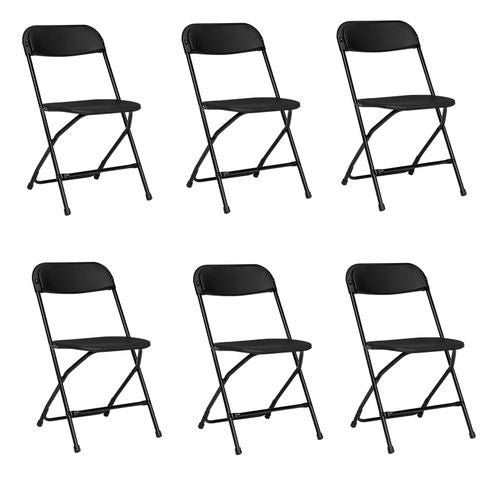 Sturdy 6-Pack Plastic Folding Chairs – Perfect for Events & Gatherings!