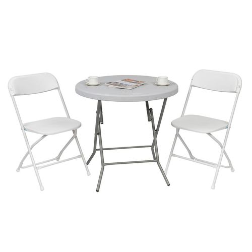 Set of 4 Sturdy White Folding Chairs - Perfect for Events & Easy Storage!