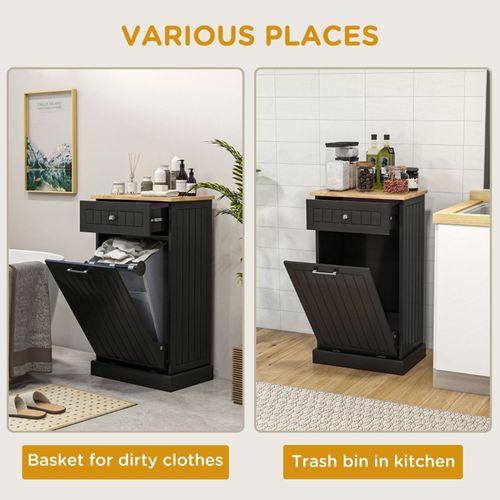 “Elegant Tilt-Out Trash Bin Cabinet - Stylish Recycling Storage for Your Home”