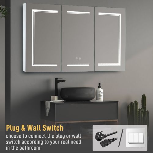 FCH 48x28” Smart Bathroom Wall Cabinet with LED, Anti-Fog & USB Ports