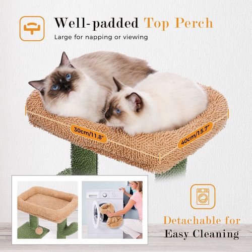 Cactus Cat Tower: Plush Perch & Cozy Hammock for Happy Indoor Cats