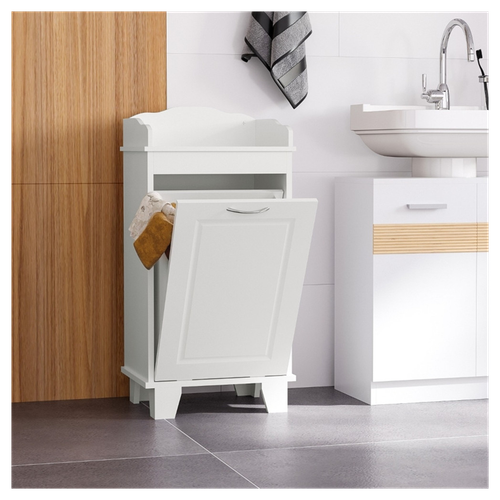 Versatile White Home Organizer: Stylish Bathroom Storage & Laundry Hamper