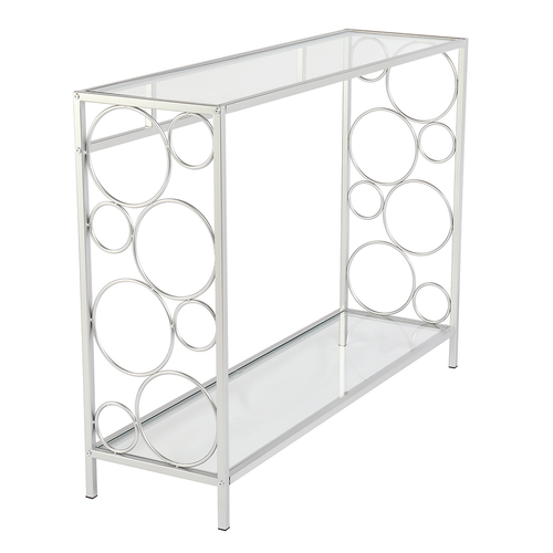 Elegant Circular Toughened Glass Console Table - Modern Minimalist Design