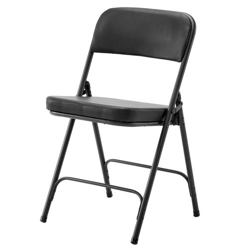 Comfort & Style: 2-Pack Metal Folding Chairs for All Occasions - Black