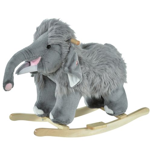 Soft Plush Mammoth Rocking Toy for Toddlers 18-36 Months with Sounds