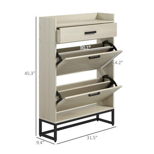 Stylish Compact Shoe Storage Cabinet - Organize Up to 12 Pairs Effortlessly!