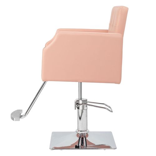 Elegant Pink Barber Chair with Rivets - Sturdy, Comfortable & Stylish Design