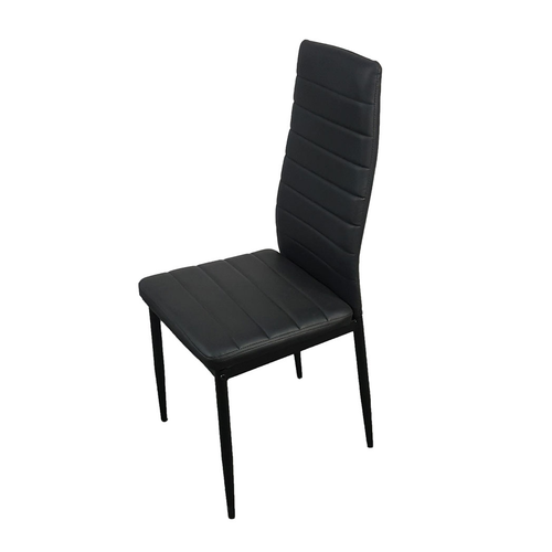 Sleek 6-Piece Black High Back Dining Chair Set - Elegant & Durable Comfort