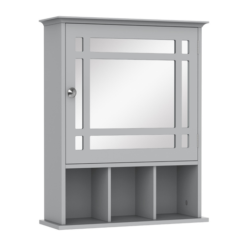 Sleek Wall-Mounted Bathroom Cabinet with Mirror & Storage Shelves