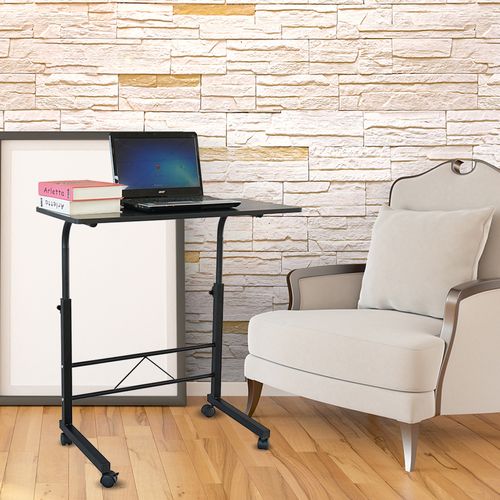 Stylish Black Removable P2 15MM Chipboard & Steel Side Table - Adjustable Height