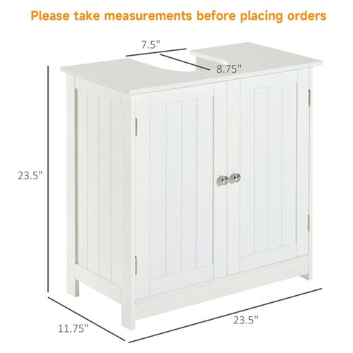 Stylish White Bathroom Cabinet with Adjustable Shelf and Dual Doors