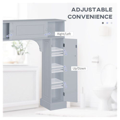 Stylish Gray Over-The-Toilet Bathroom Storage Cabinet - Maximize Your Space!