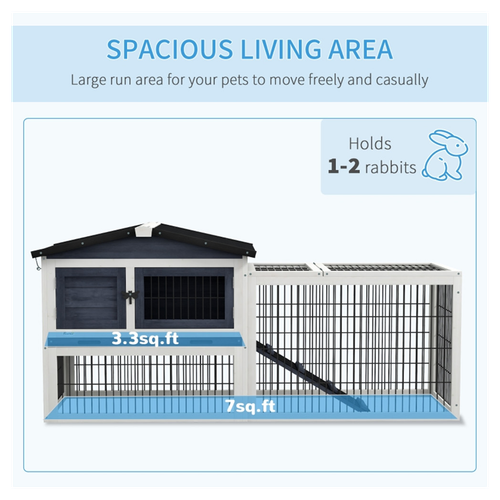 Deluxe Outdoor Rabbit Hutch: Spacious, Secure & Easy-Clean Design