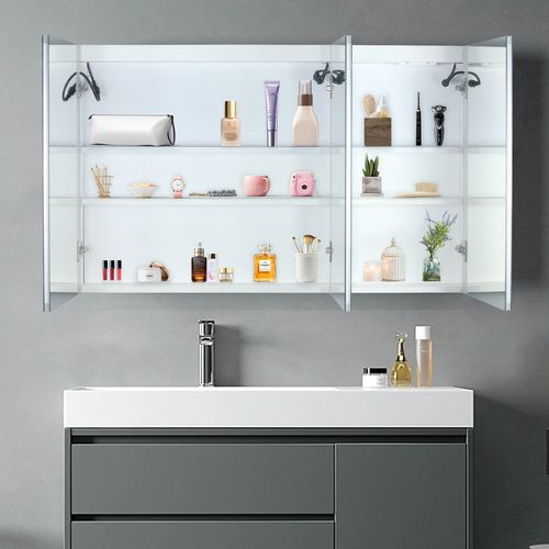 FCH 48x28” Smart Bathroom Wall Cabinet with LED, Anti-Fog & USB Ports