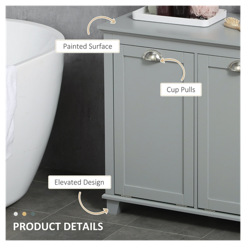 Stylish Tilt-Out Laundry Sorter Cabinet - Smart Bathroom Storage Solution!