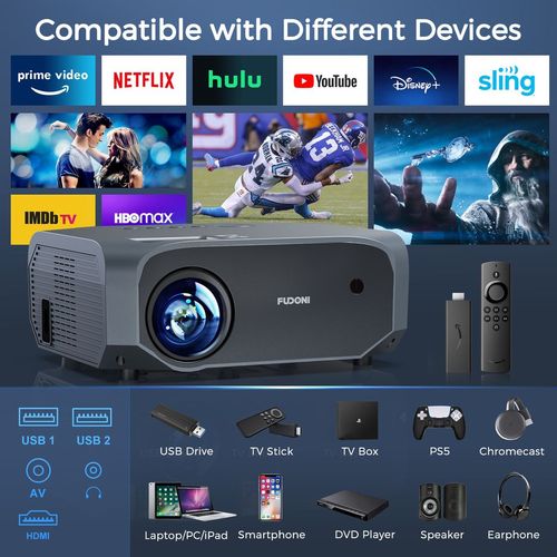 Ultimate 1080P HD Outdoor Projector - 5G WiFi, Bluetooth & 300