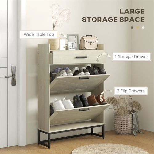 Stylish Compact Shoe Storage Cabinet - Organize Up to 12 Pairs Effortlessly!