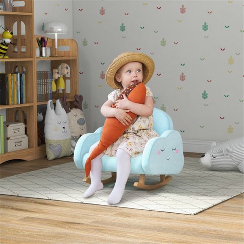 Whimsical Kids Rocker Armchair - Cozy Velvet Seating for Playful Moments